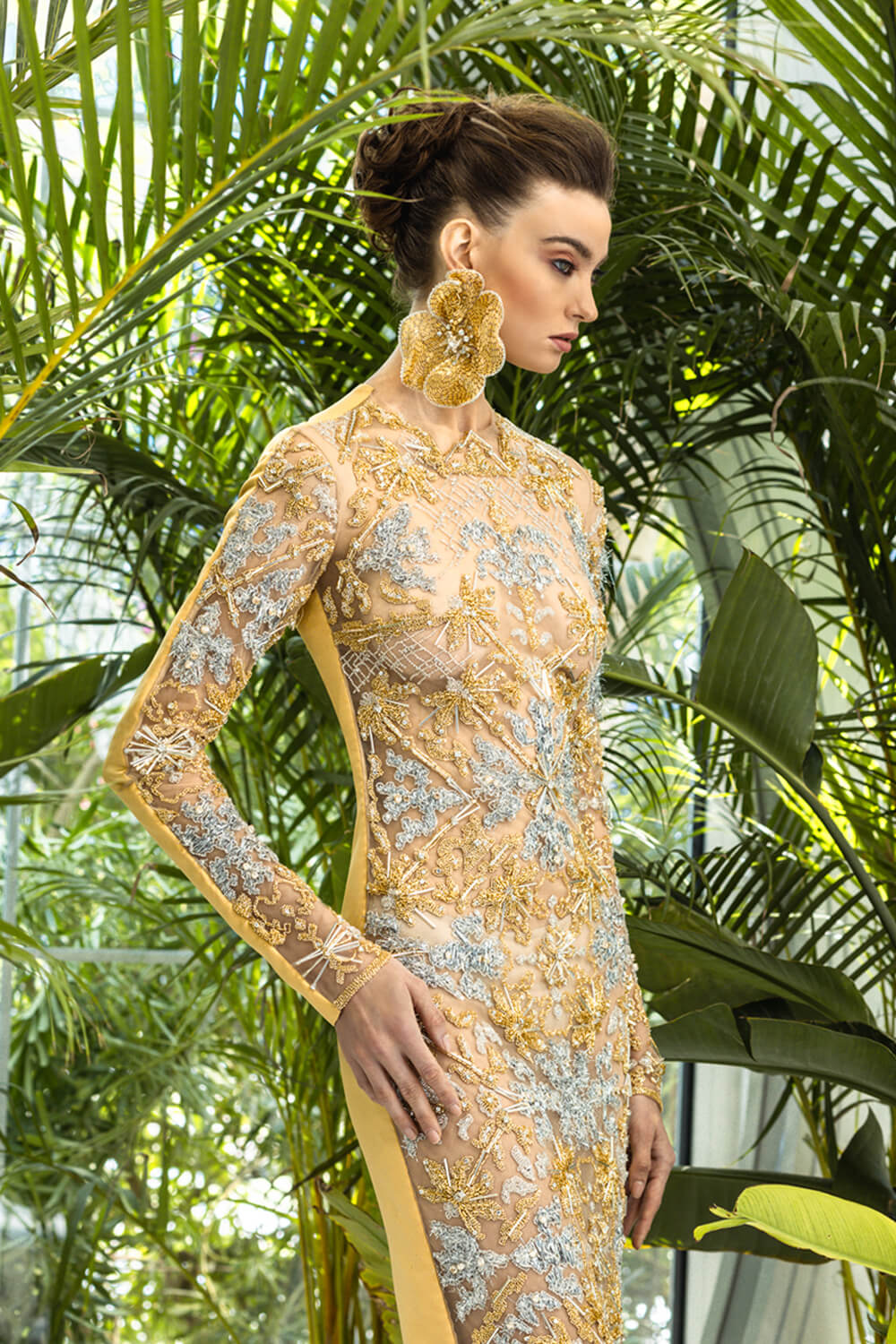 Kristie Romanos, Embroidered Sleeved Dress | Esposa