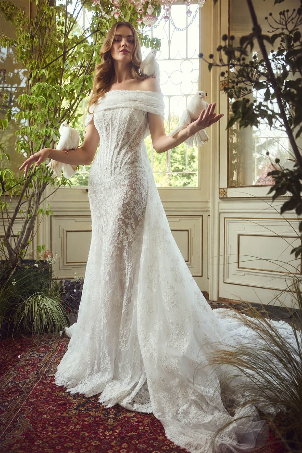 Alessandro Angelozzi, Carmen, Sculpted Lace Straight Gown | Esposa