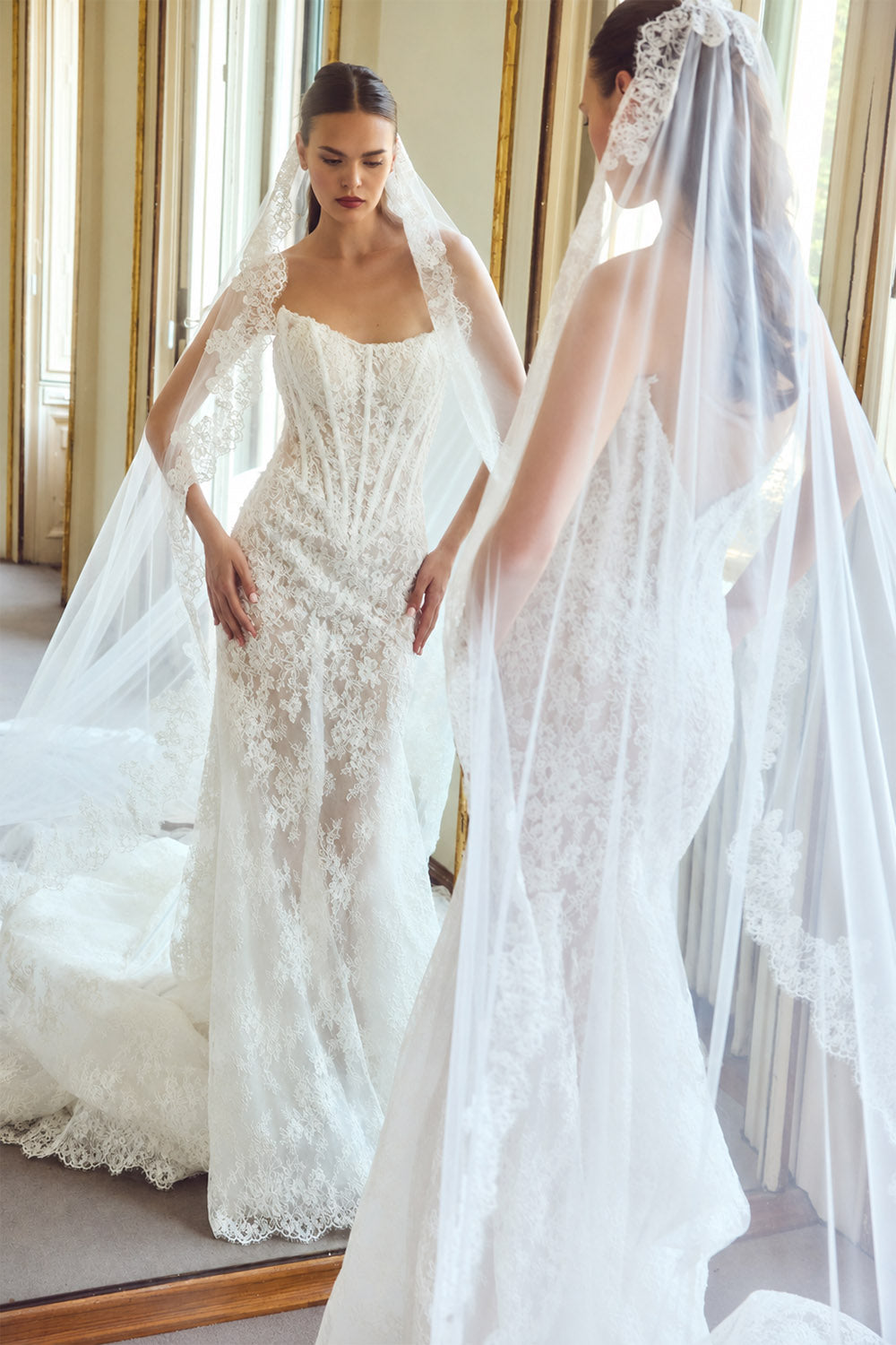 Alessandro Angelozzi, Rossini, Sculpted Lace Straight Gown | Esposa