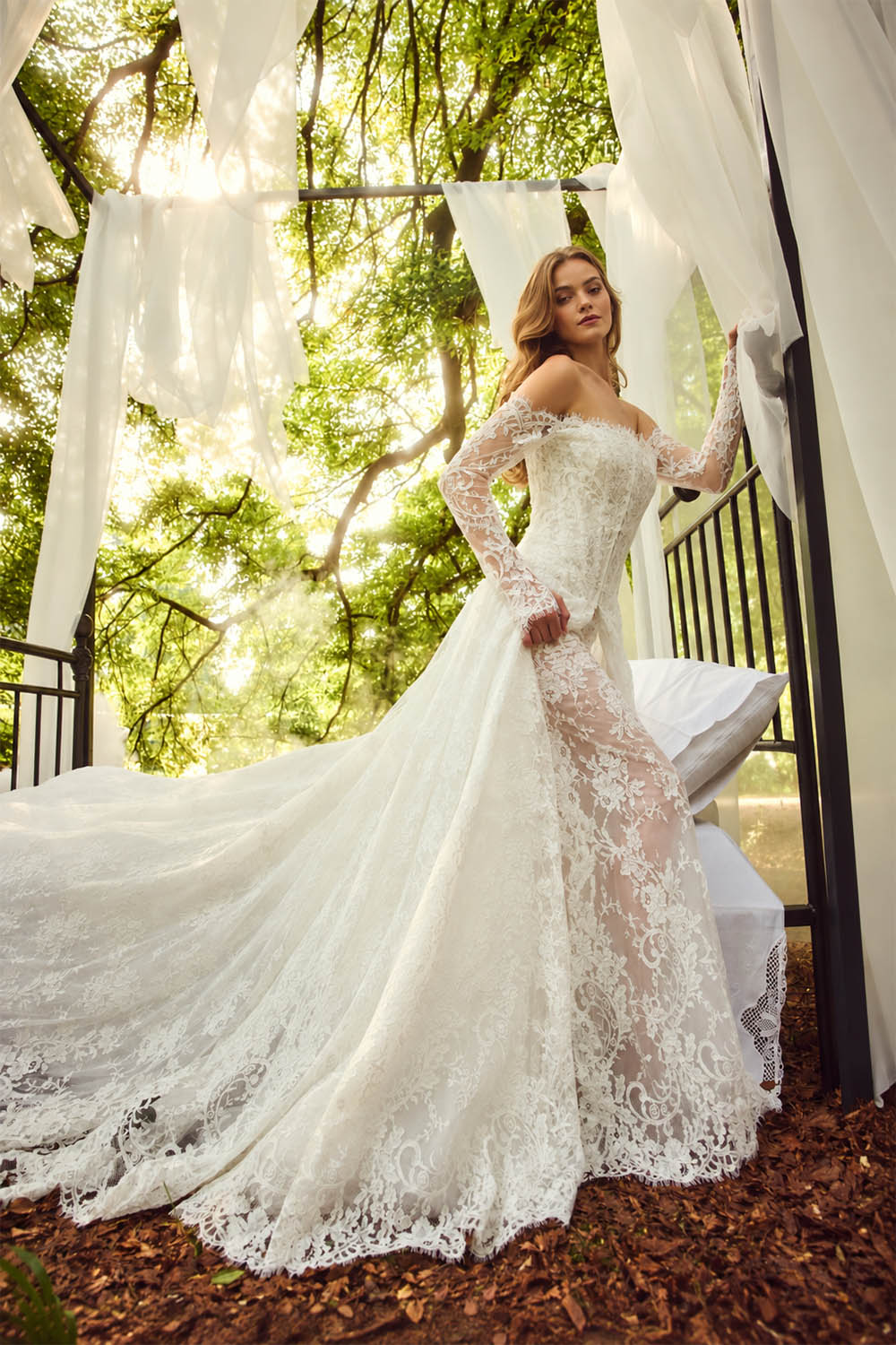 Alessandro Angelozzi, Verdi, Romantic Off-Shoulder A-Line Gown | Esposa