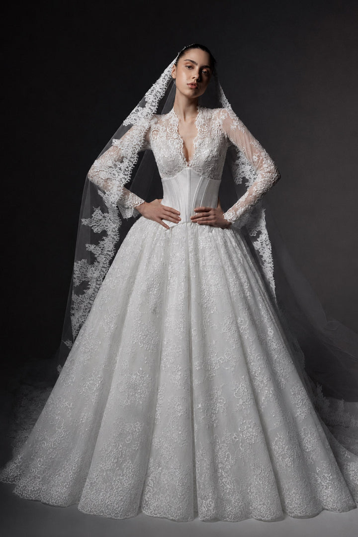 Plume by Kristie, Allee, Timeless Lace Ball Gown | Esposa