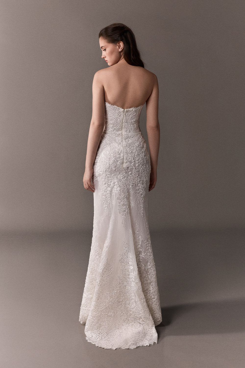 Plume by Kristie, Almond, Refined Embroidered Straight Gown | Esposa