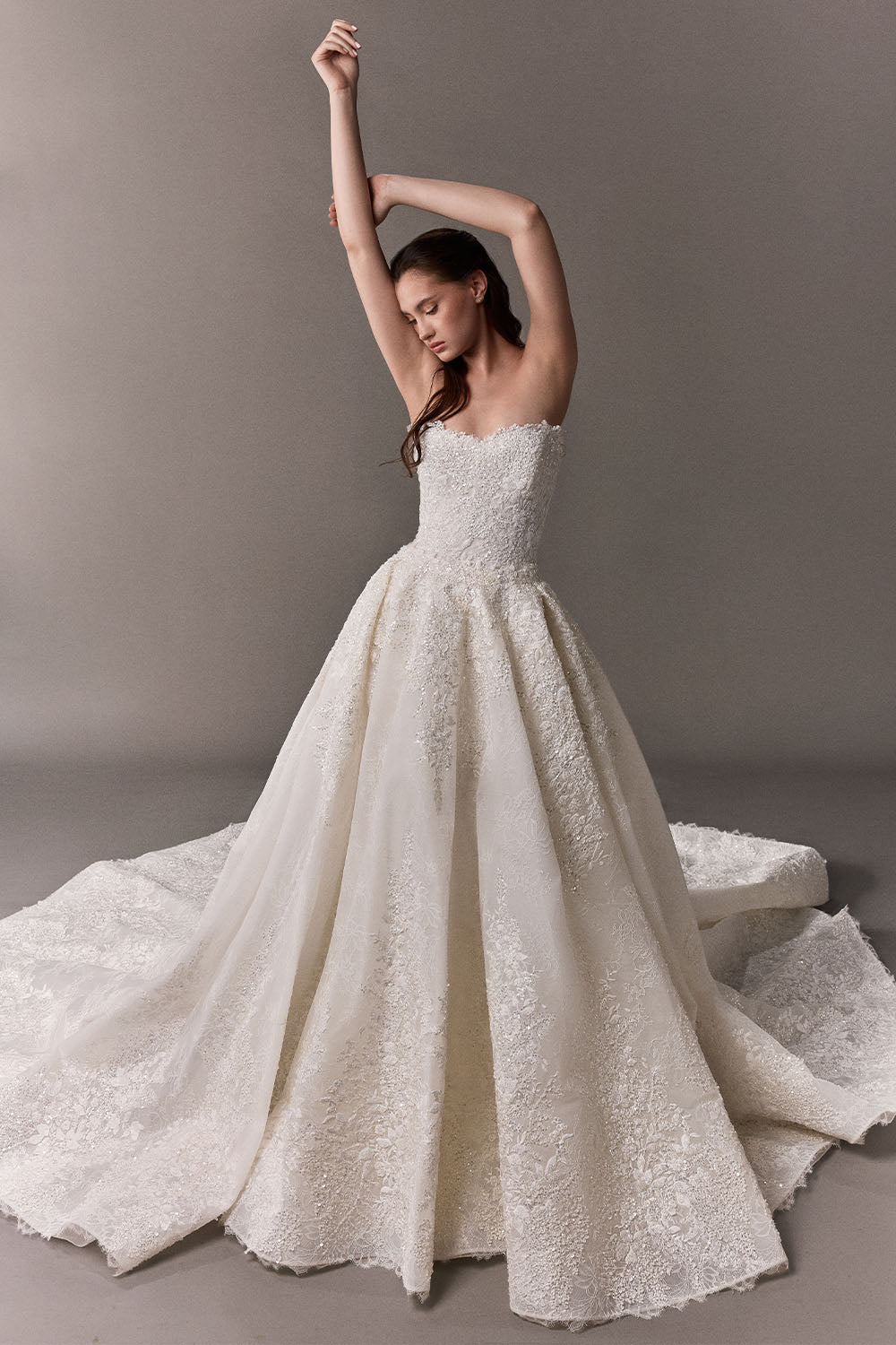 Plume by Kristie, Almond, Refined Embroidered Straight Gown | Esposa