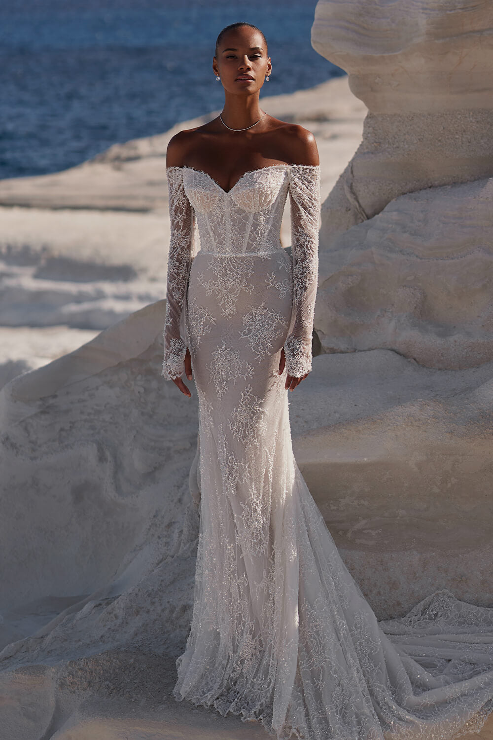 Eva Lendel, Off Shoulder Lace Dress | Esposa