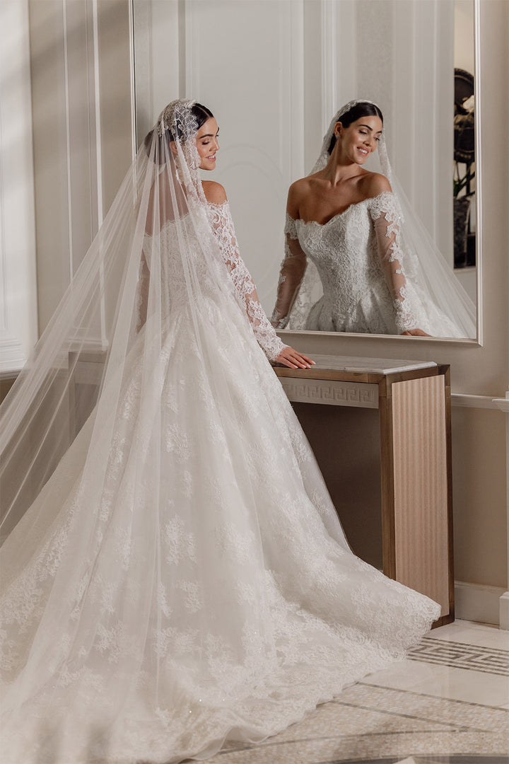 Plume by Kristie, Ansel, Floral Lace Ball Gown | Esposa