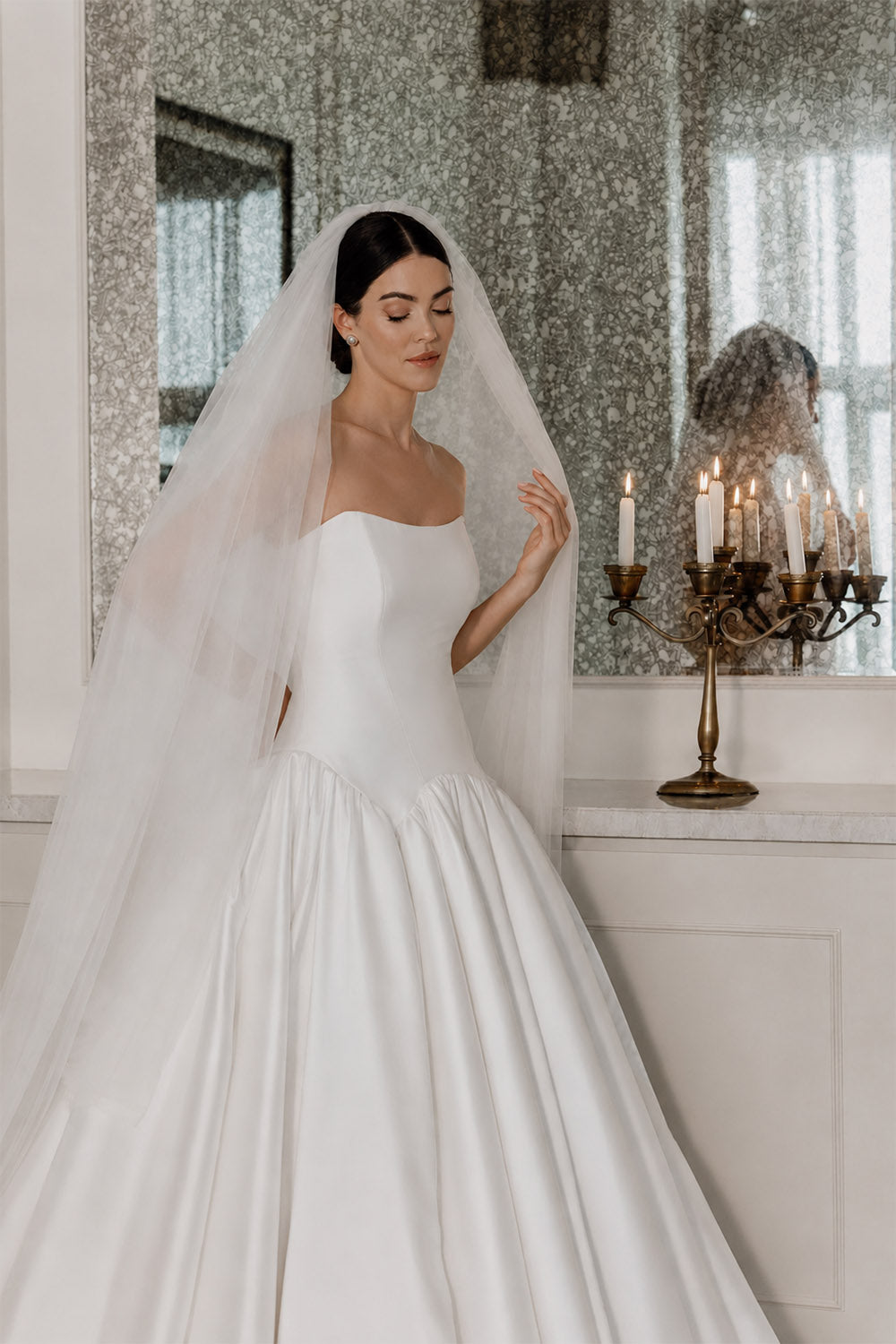 Plume by Kristie, Anyla, Modern Satin Ball Gown | Esposa