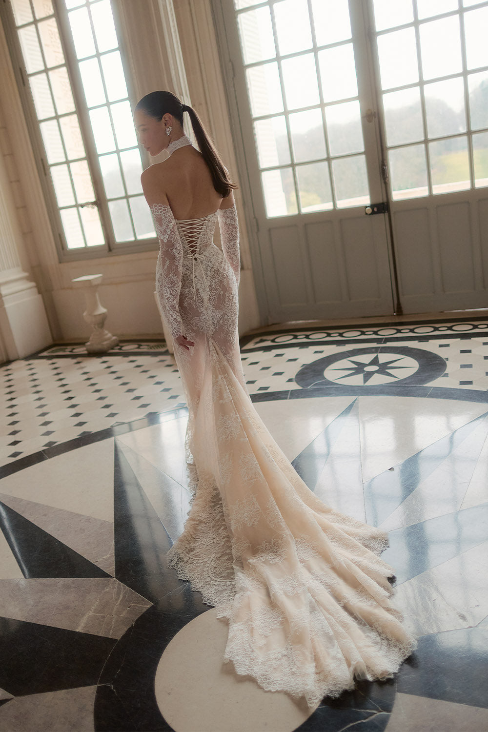 Wona Concept, Arabesque, Alluring Illusion-Lace Mermaid Gown | Esposa