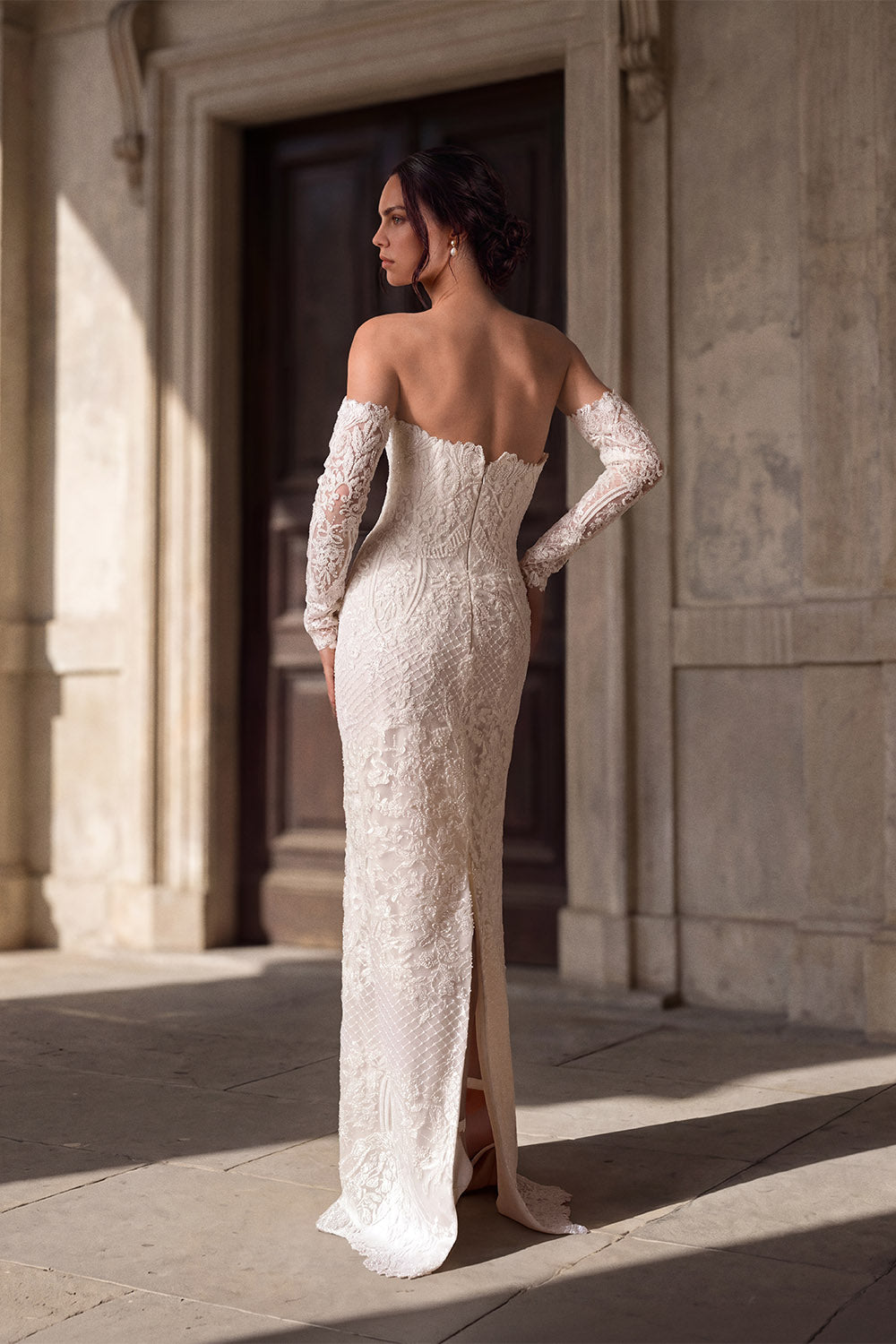 Pronovias Privée, Arvla, Intricate Beaded Straight Gown | Esposa