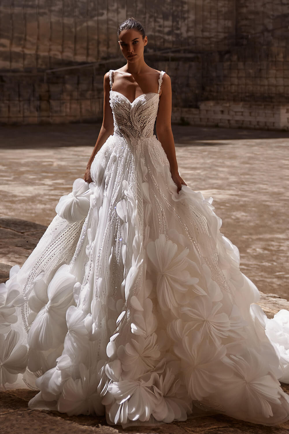 Milla Nova, 3D Lace Floral Gown | Esposa