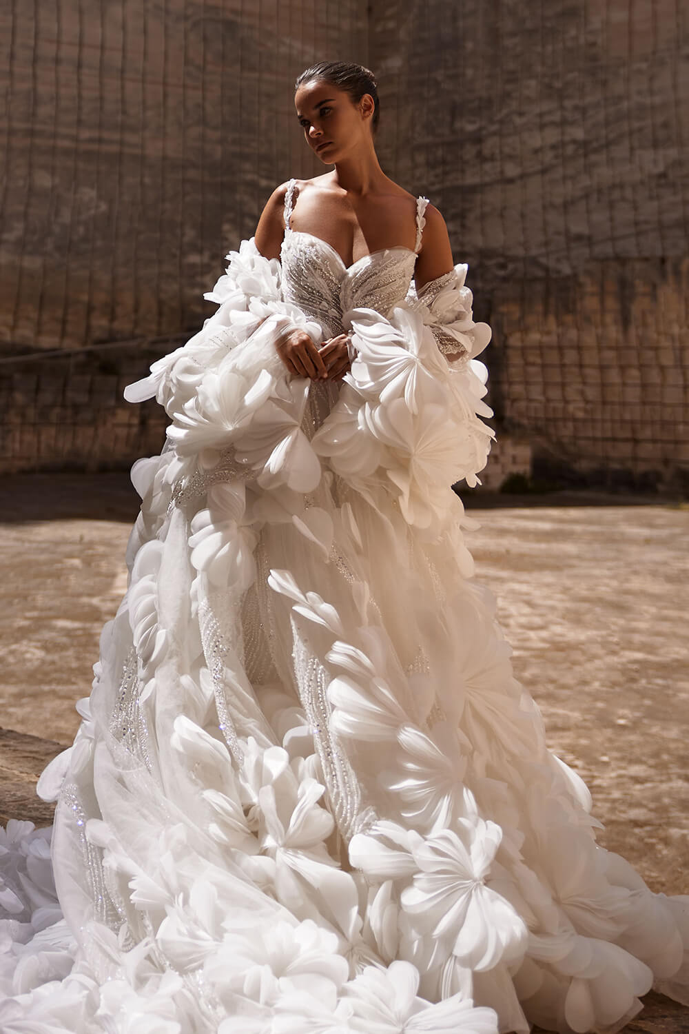 Milla Nova, 3D Lace Floral Gown | Esposa