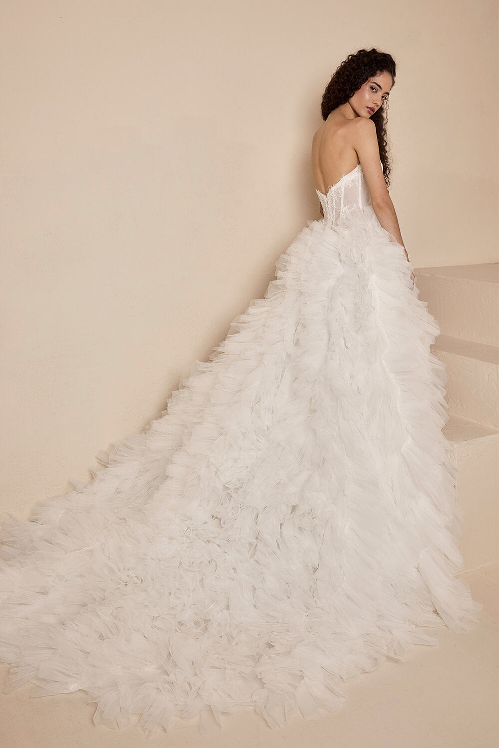 Blush, Ruffled Tulle Gown | Esposa