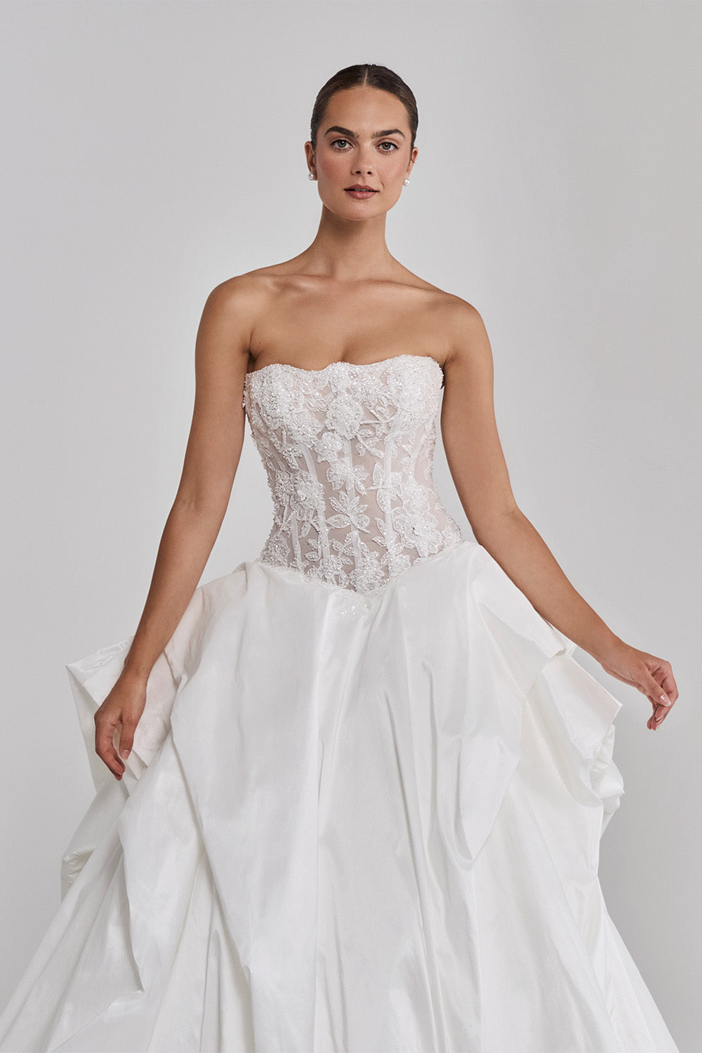 Calla Blanche, Graceful Lace Corset Ballgown Dress | Esposa
