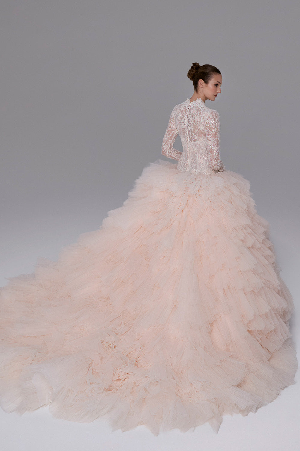 Calla Blanche, Dramatic Ruffled-Tulle Ball Gown | Esposa