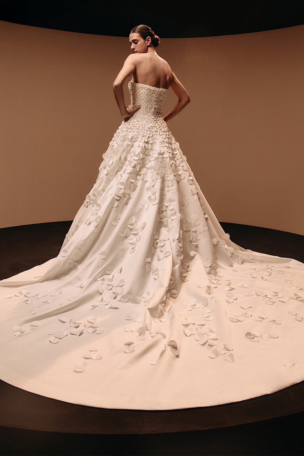 Kristie Romanos, Barbara, Dimensional Petal A-Line Gown | Esposa