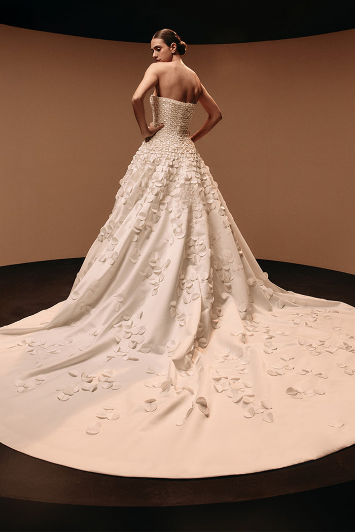 Kristie Romanos, Barbara, Dimensional Petal A-Line Gown | Esposa