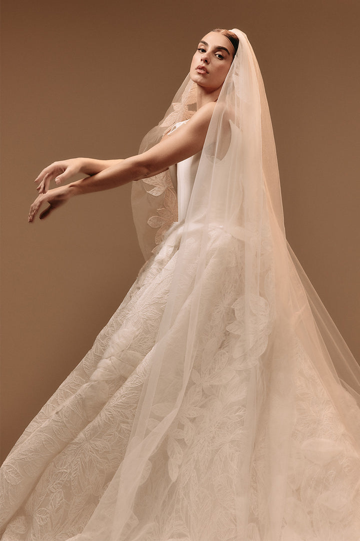 Kristie Romanos, Belle, Sculpted Floral Ball Gown | Esposa