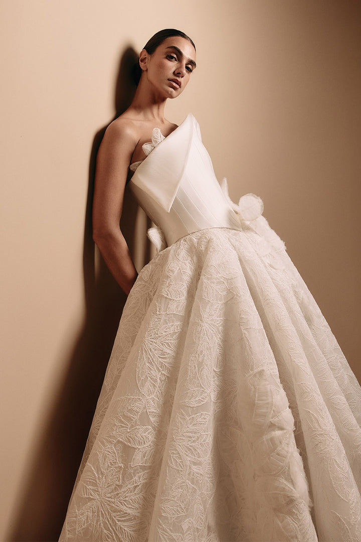 Kristie Romanos, Belle, Sculpted Floral Ball Gown | Esposa