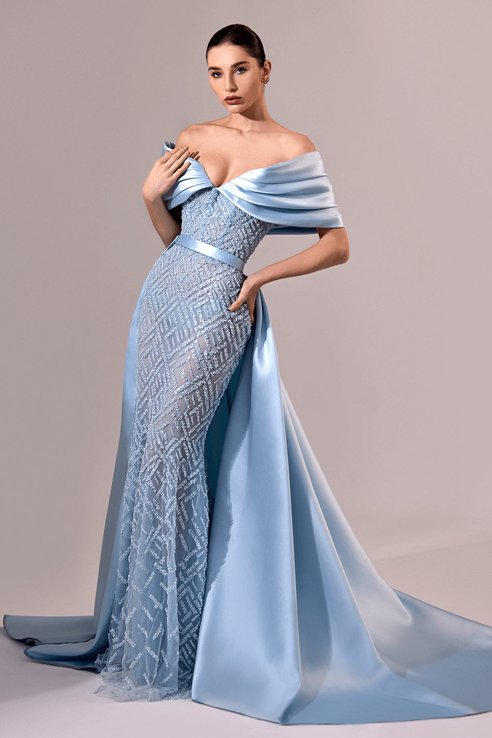 Bilal El Dana, Embroidered Satin Gown | Esposa