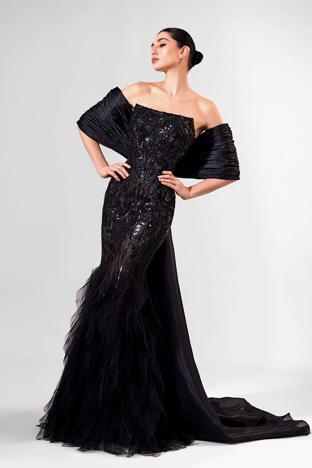 Bilal El Dana, Mermaid Gown With Ruffles | Esposa