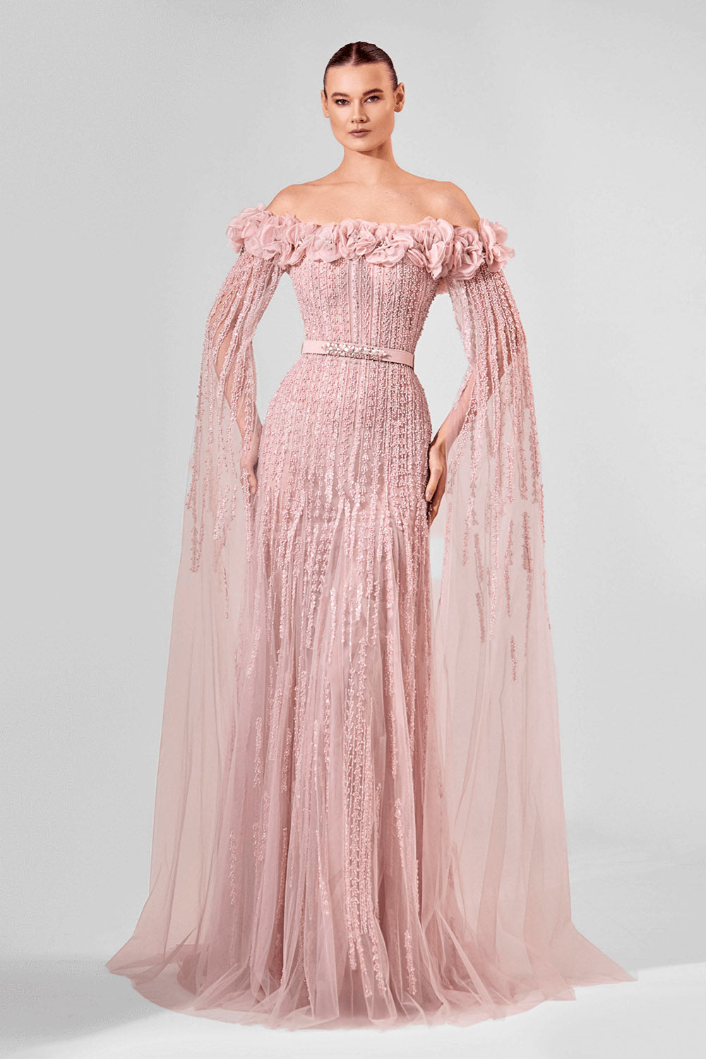 Bilal El Dana, Off Shoulder Evening Dress | Esposa