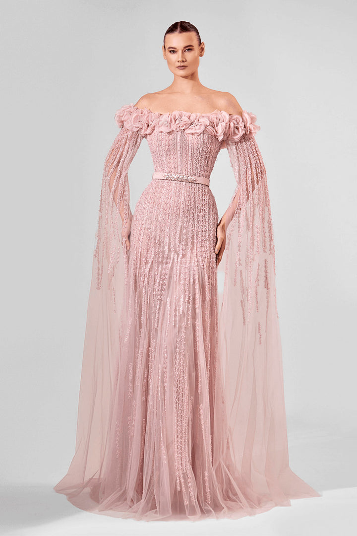 Bilal El Dana, Off Shoulder Evening Dress | Esposa