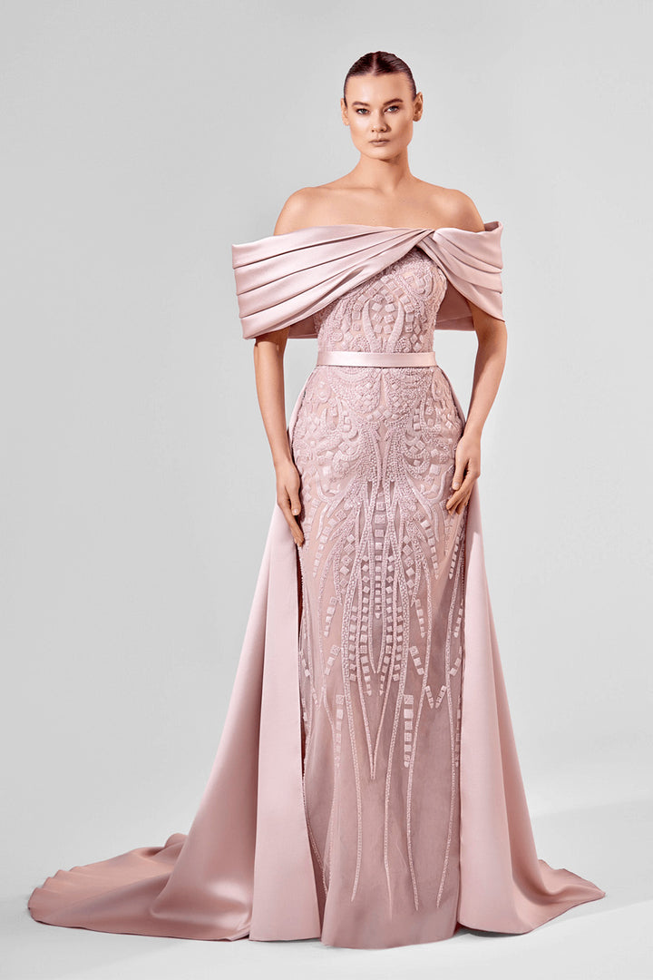 Bilal El Dana, Off Shoulder Satin Gown | Esposa