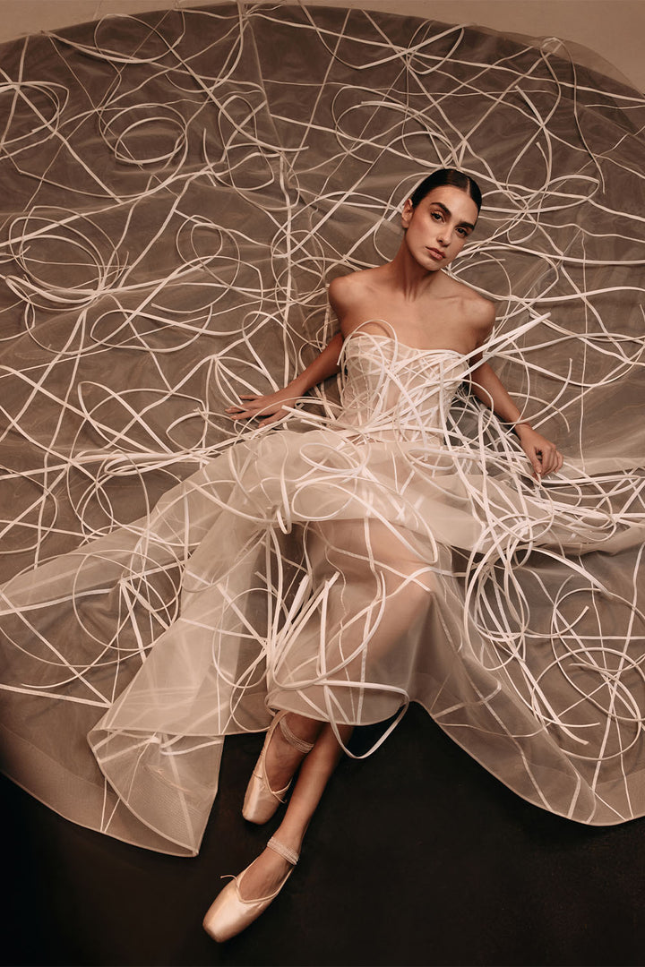 Kristie Romanos, Biyanka, 3D Ribbon Sculpture A-line Gown | Esposa
