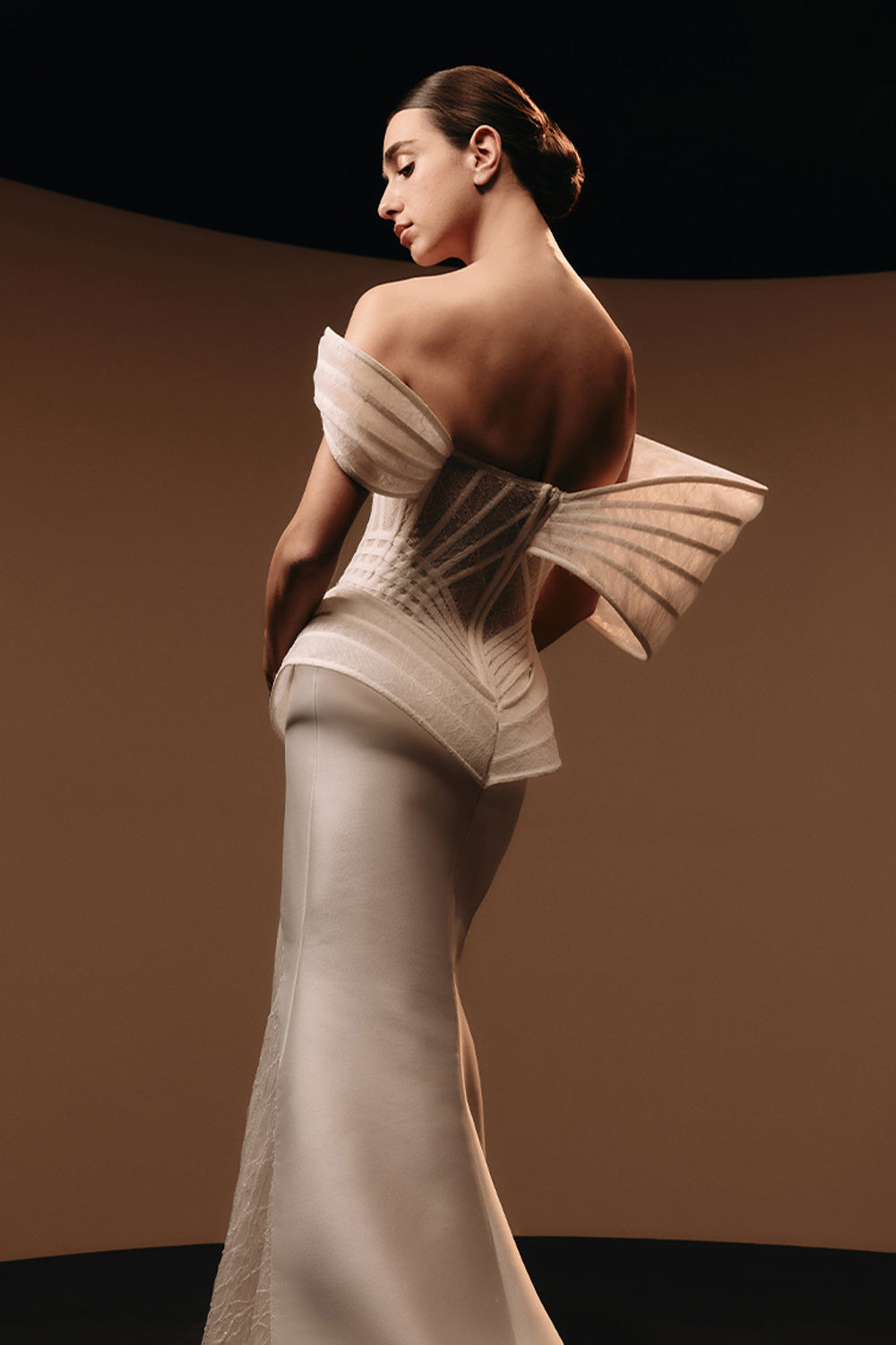 Kristie Romanos, Blaise, Architectural Corset Straight Gown | Esposa