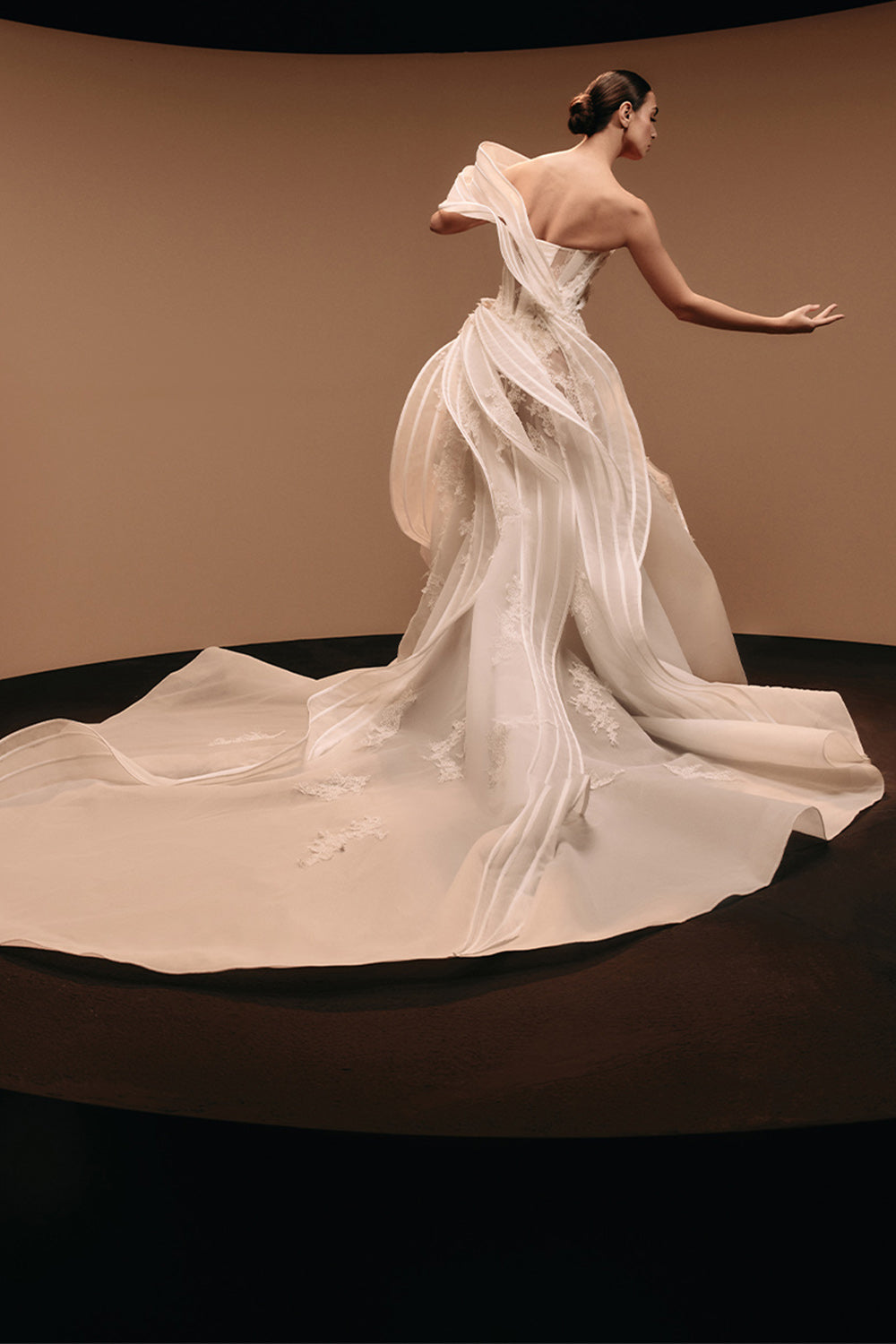 Kristie Romanos, Blanche, Architectural Wave A-Line Gown | Esposa