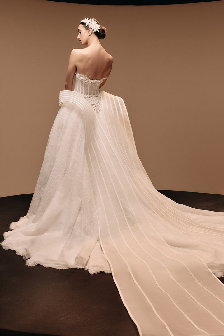 Kristie Romanos, Blandine, Pleated Corset A-Line Gown | Esposa