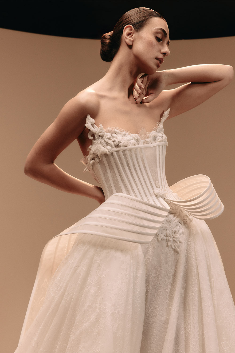Kristie Romanos, Blandine, Pleated Corset A-Line Gown | Esposa