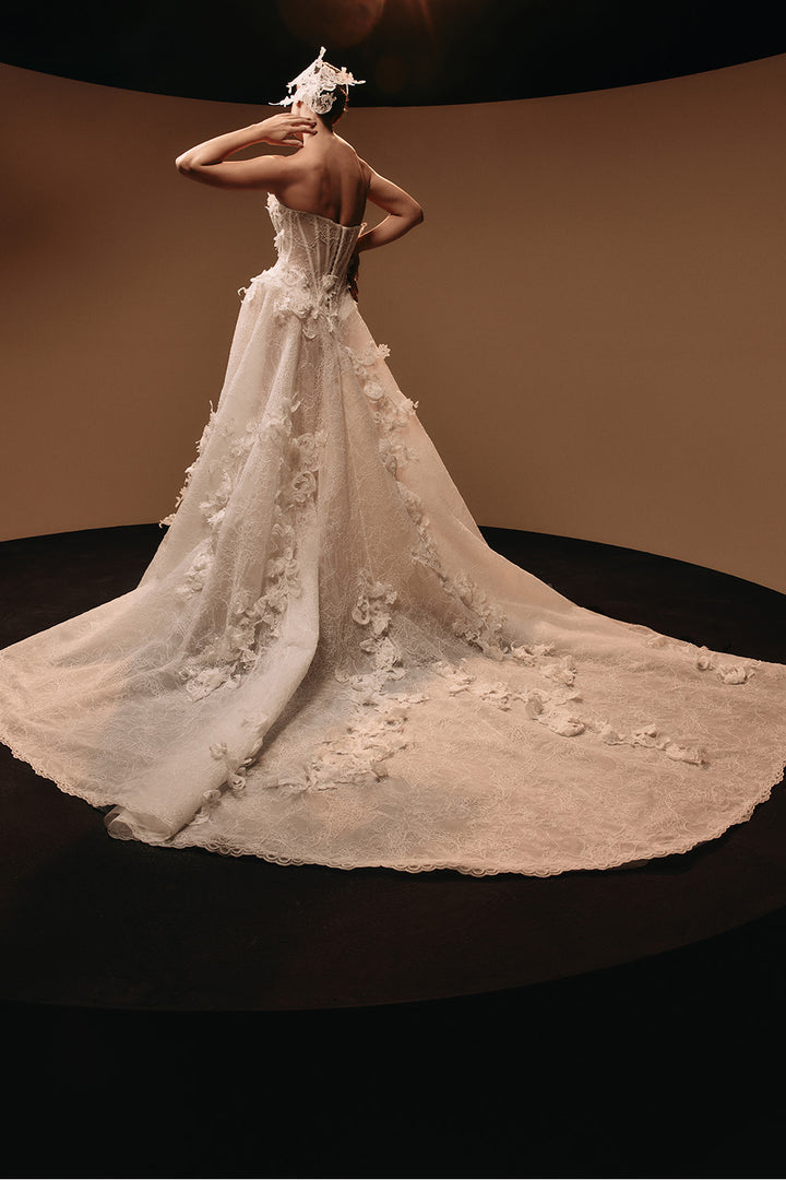 Kristie Romanos, Brigitte, Floral Appliqué A-Line Gown | Esposa