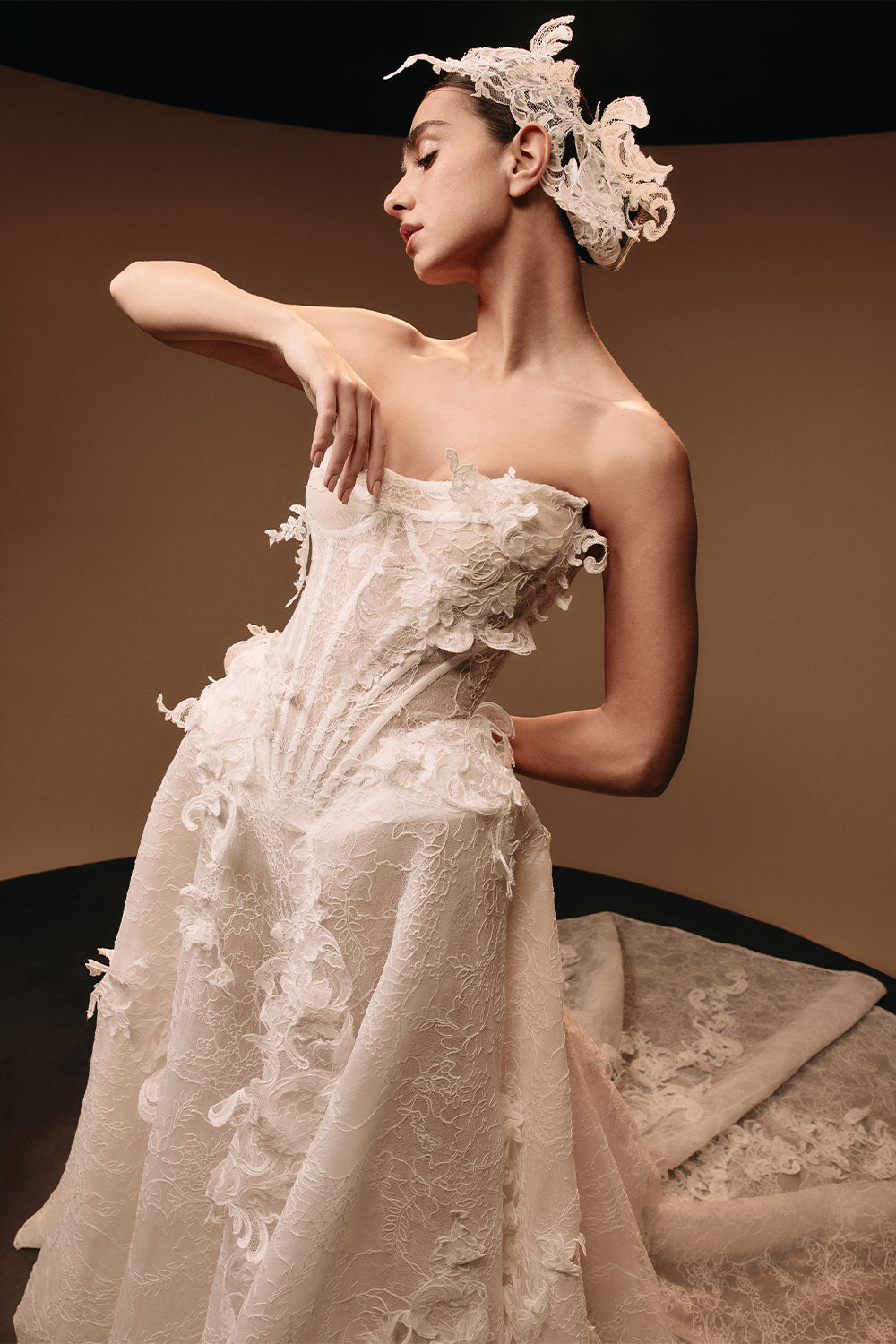 Kristie Romanos, Brigitte, Floral Appliqué A-Line Gown | Esposa