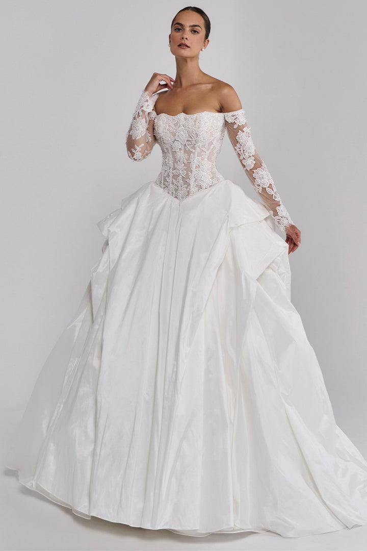 Calla Blanche, Graceful Lace Corset Ballgown Dress | Esposa