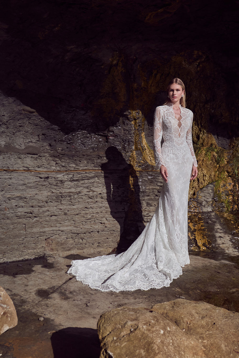 Calla Blanche, Refined Fit-and-Flare Lace Gown | Esposa