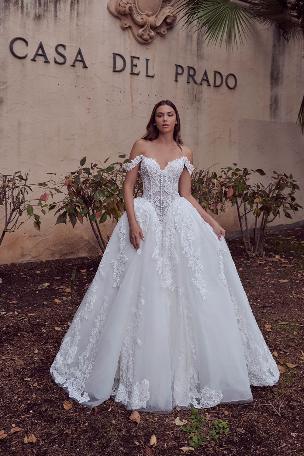 Calla Blanche, Romantic Off-the-Shoulder Lace Ball Gown | Esposa