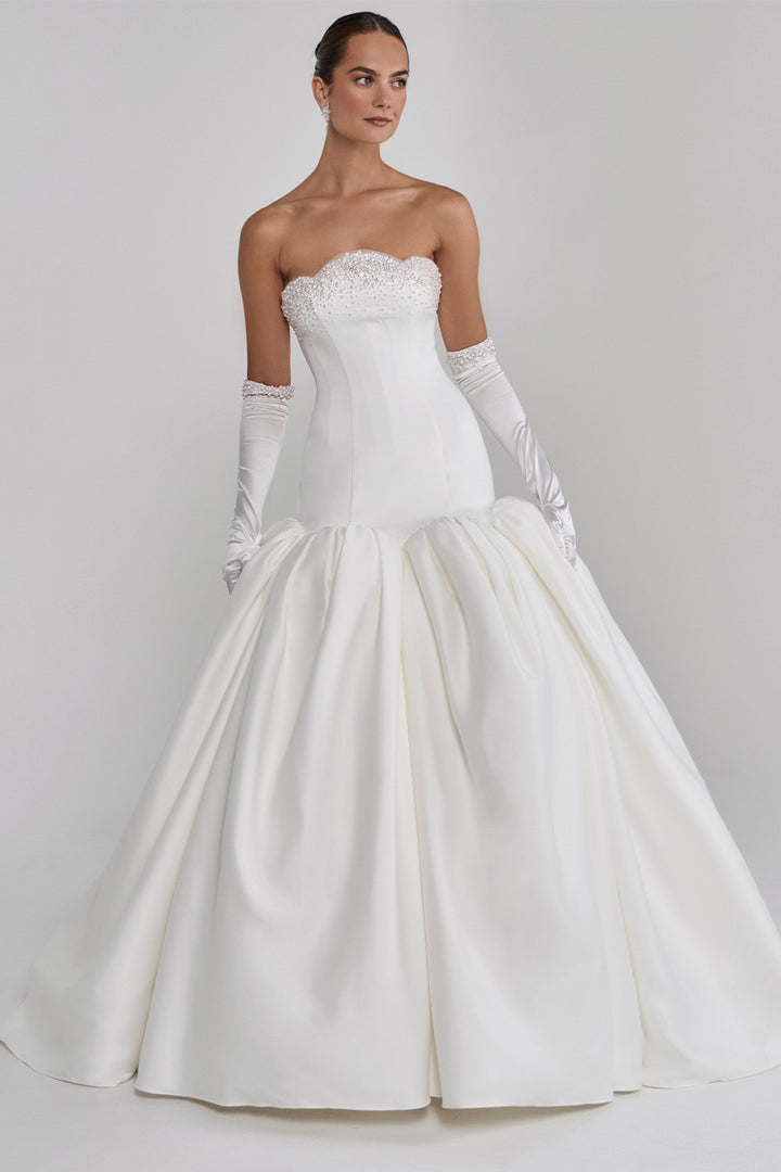Calla Blanche, Sculpted Satin Ballgown Dress | Esposa