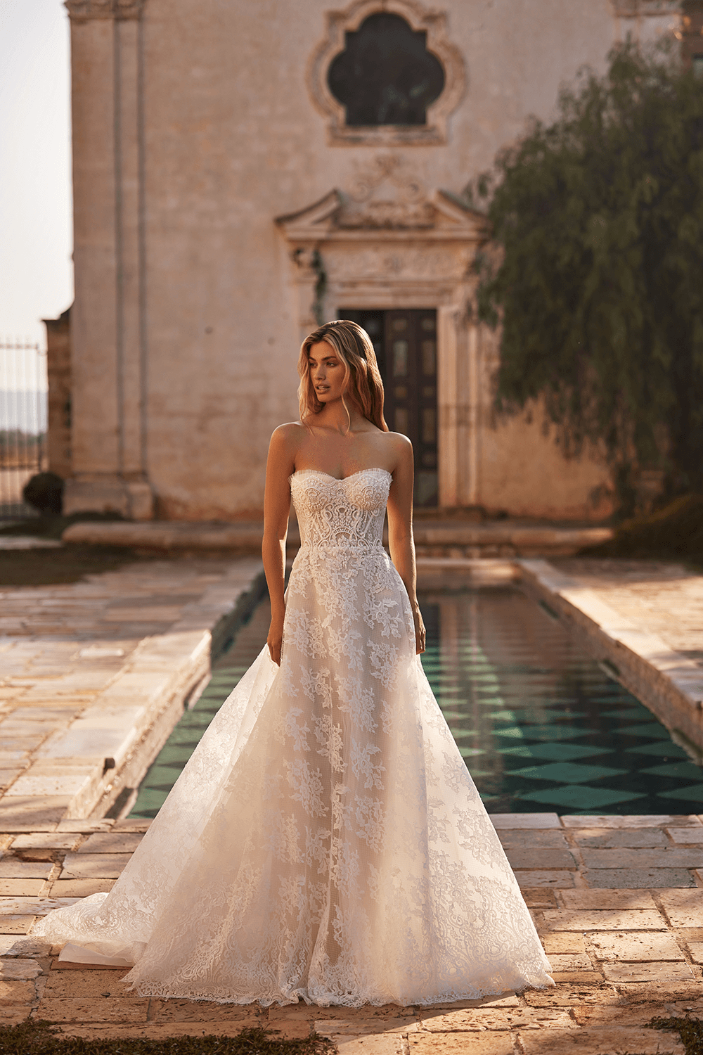 Milla Nova, Strapless Lace Dress | Esposa