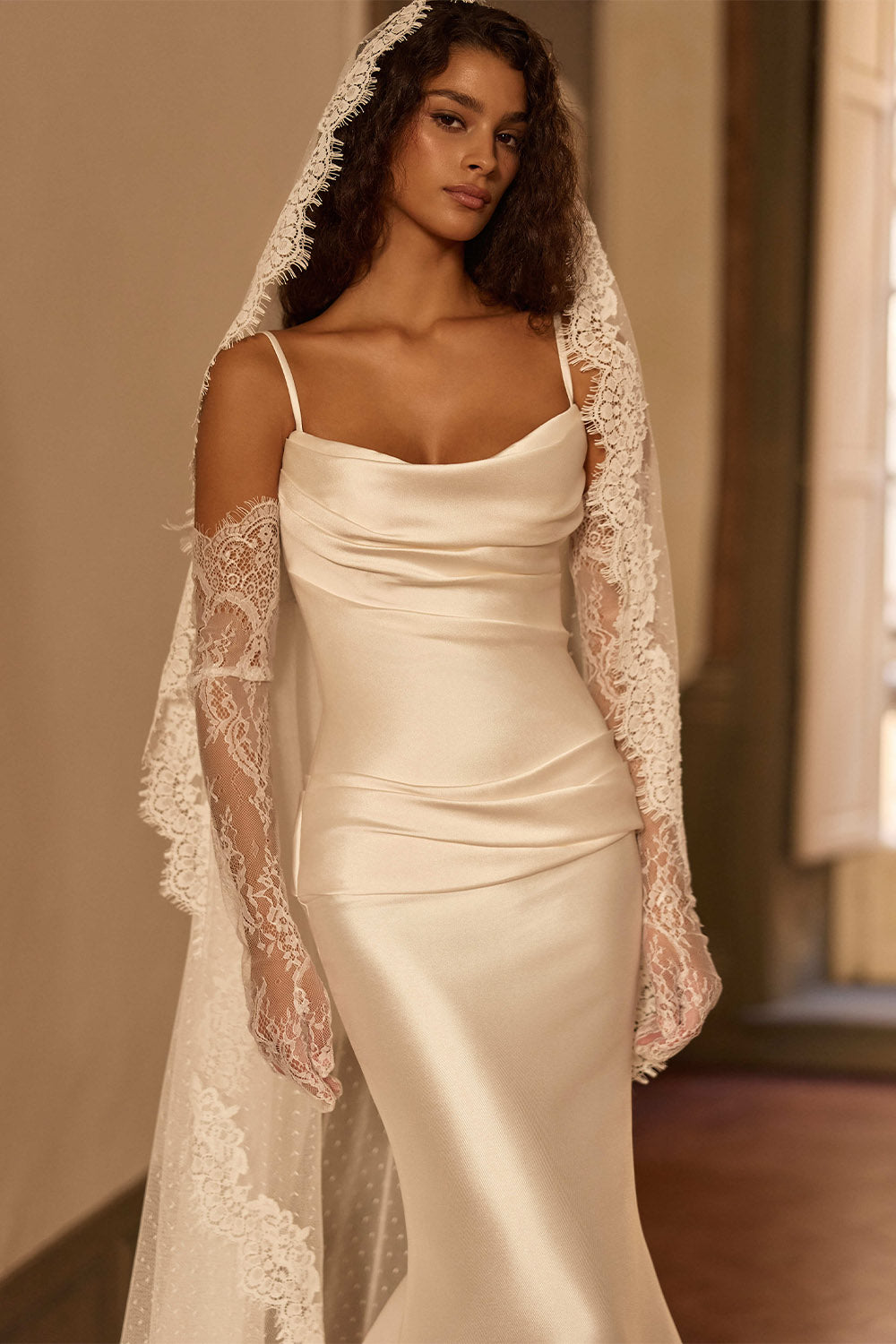 Milla Nova, Clarienne, Sculpted Satin Mermaid Gown | Esposa