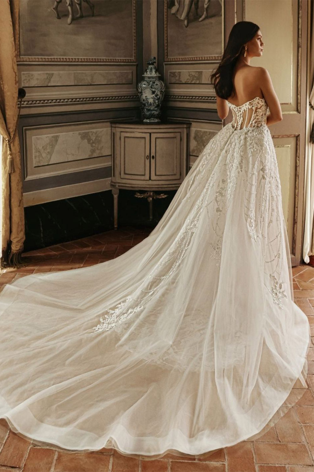 Elysee, Emori, Glistening Beaded-Lace Mermaid Dress | Esposa
