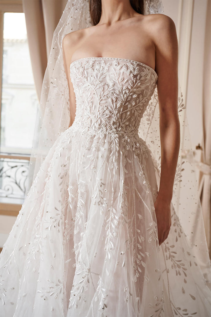 Georges Hobeika, Strapless Embroidered Gown | Esposa