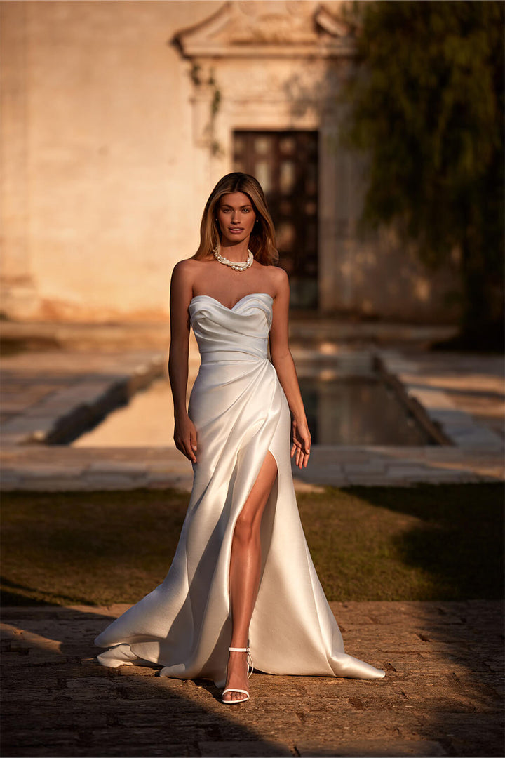 Elegant Classy Evening Gown Von Maur White Dress Off-White Long V-Neck Wedding Dress With Elegant Classy Evening Gown Von Maur White Dress Off-White Long V-Neck Wedding Dress With