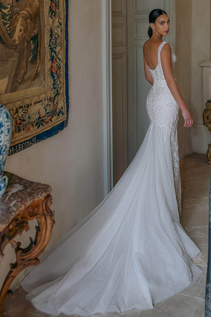 Pronovias, Lace Fit-and-Flare Gown | Esposa 