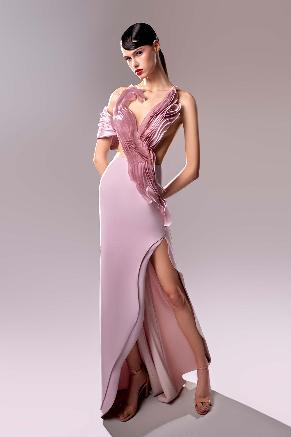 Gaby Charbachy, Ruffled Evening Gown | Esposa