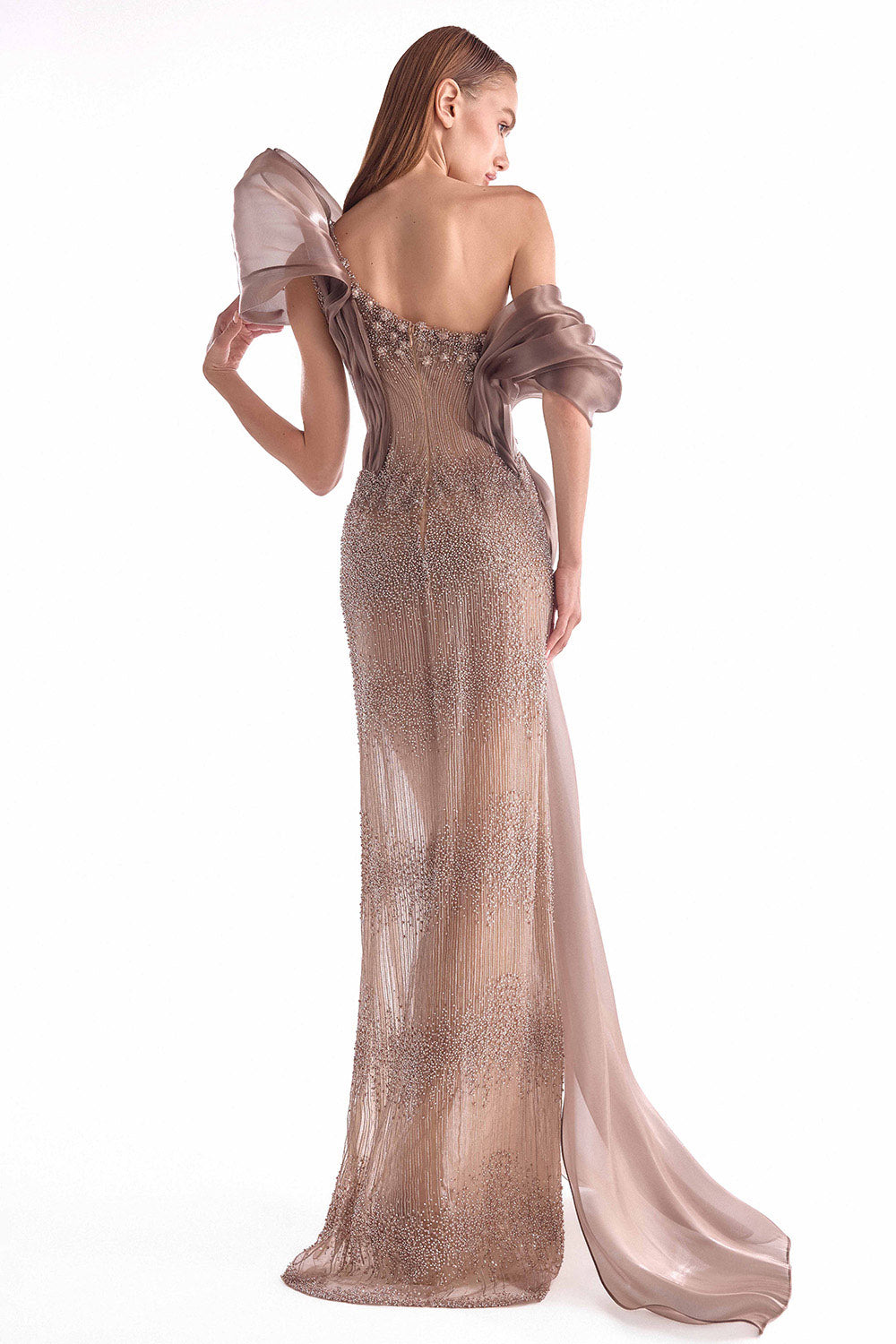 Gaby Charbachy, Crystal-Embellished One-Shoulder Evening Dress | Esposa