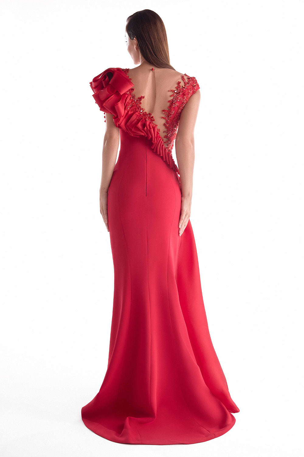 Gaby Charbachy, Embroidered V-Neck Mermaid Dress | Esposa