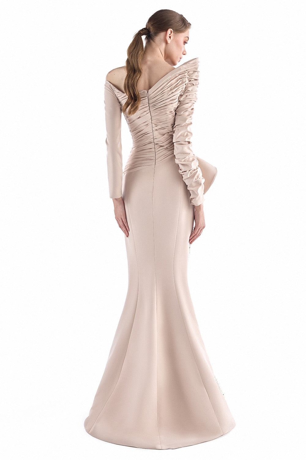 Gaby Charbachy, Asymmetric Draped Couture Gown | Esposa