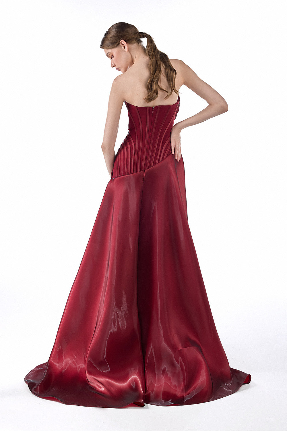 Gaby Charbachy, Elegant Sculptural Satin Gown | Esposa