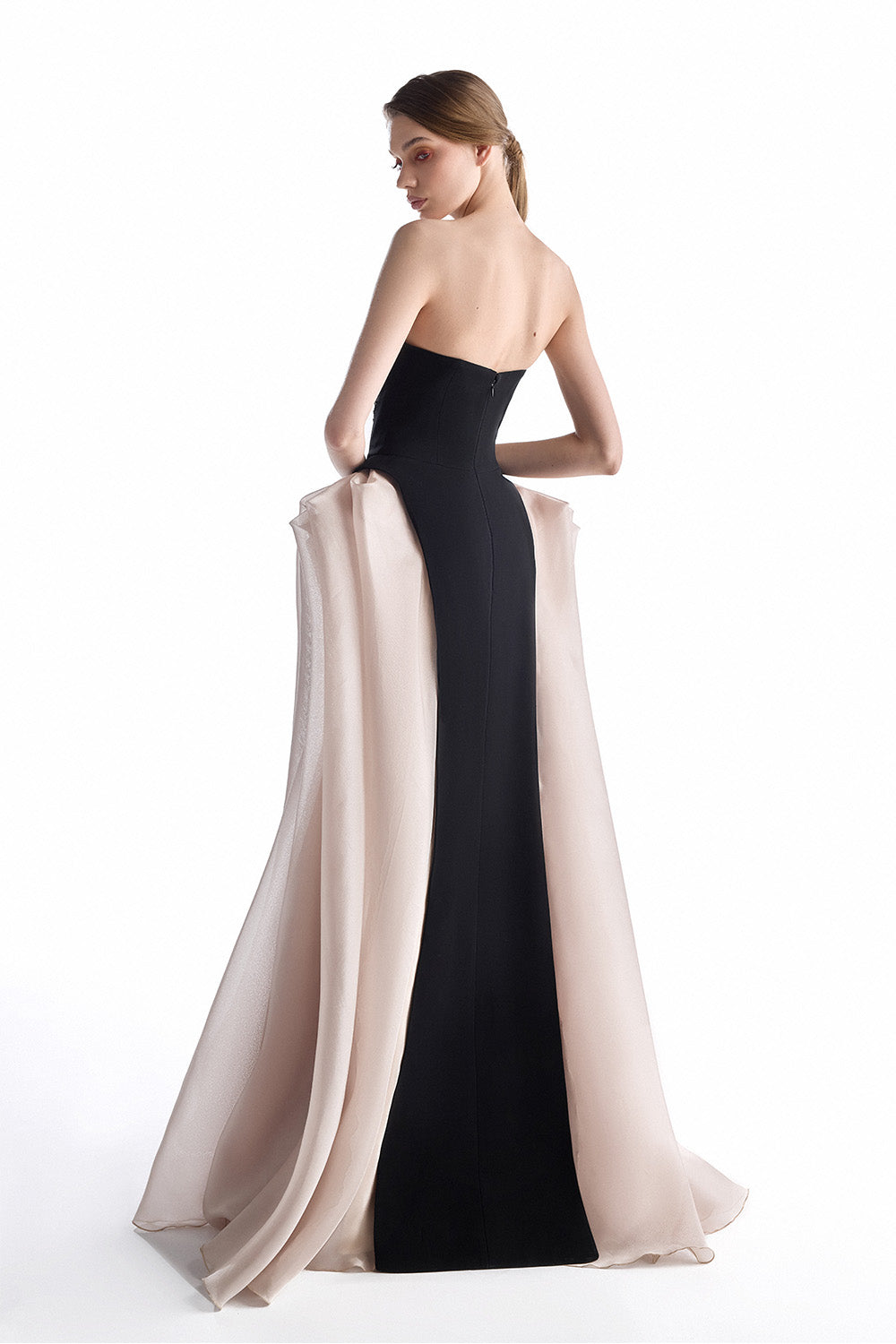 Gaby Charbachy, Monochrome Draped Straight Gown | Esposa