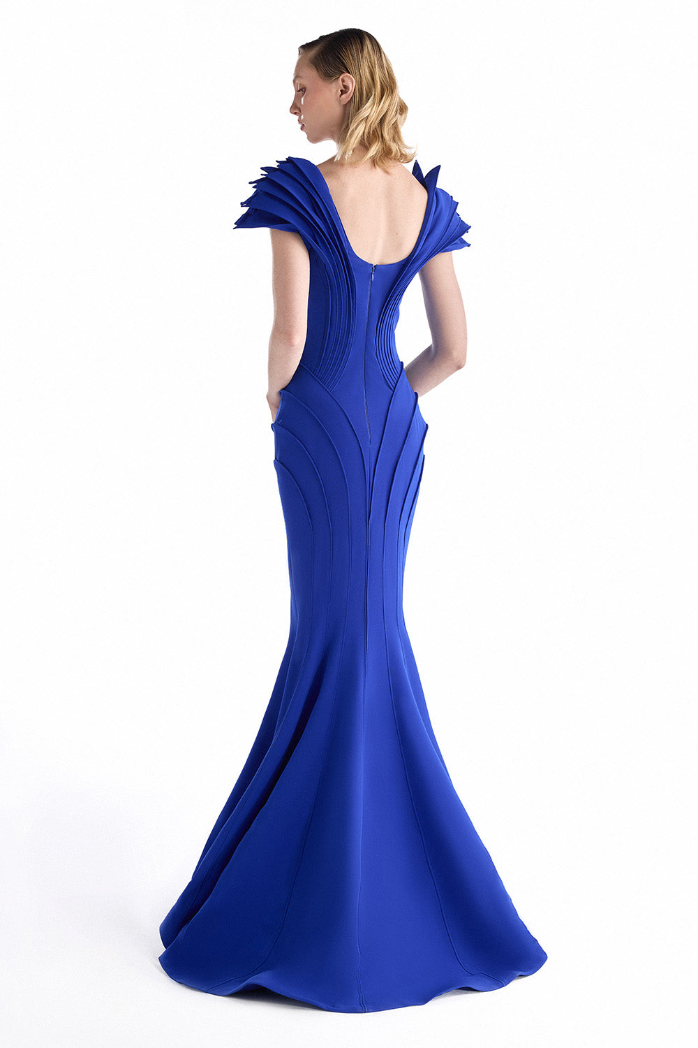 Gaby Charbachy, Sculptural Pleated Mermaid Gown | Esposa